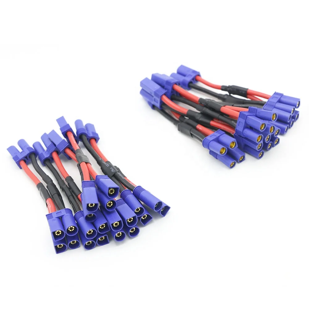 30PCS EC5 Parallel Battery Connector Cable Dual Extension Y Splitter Harness Adapter 12AWG Plastic Wire For RC Drone Lipo Charge