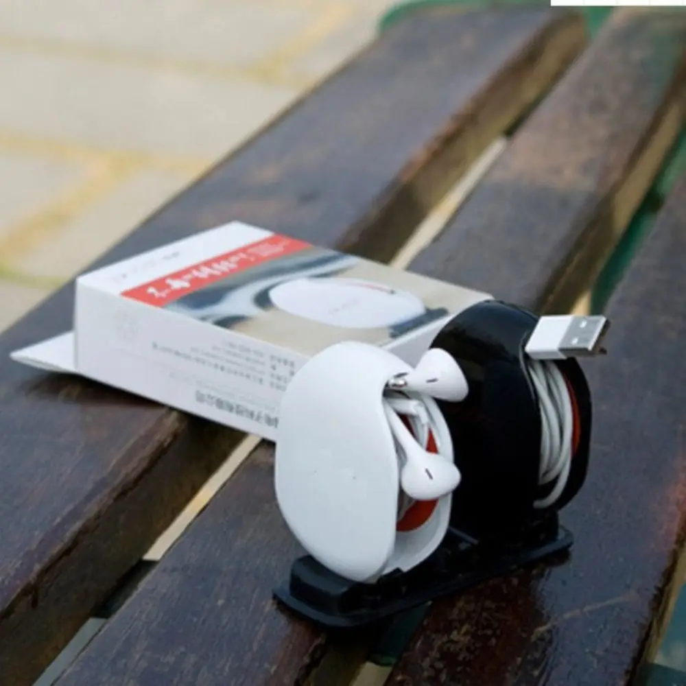 Desktop Organiser Earphone Automatic Retractable Cable Earphone Wrap Headphone Cable Storage Box Cable Holder Cable Organizer