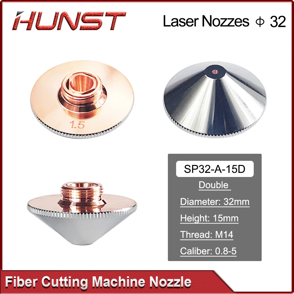 Imagem -03 - Hunst-bico Laser para Cabeça de Corte a Laser de Fibra Única Camada Dupla Diâmetro 32 mm Diâmetro 0.84.0 Adequado para Raytools 10 Pcs