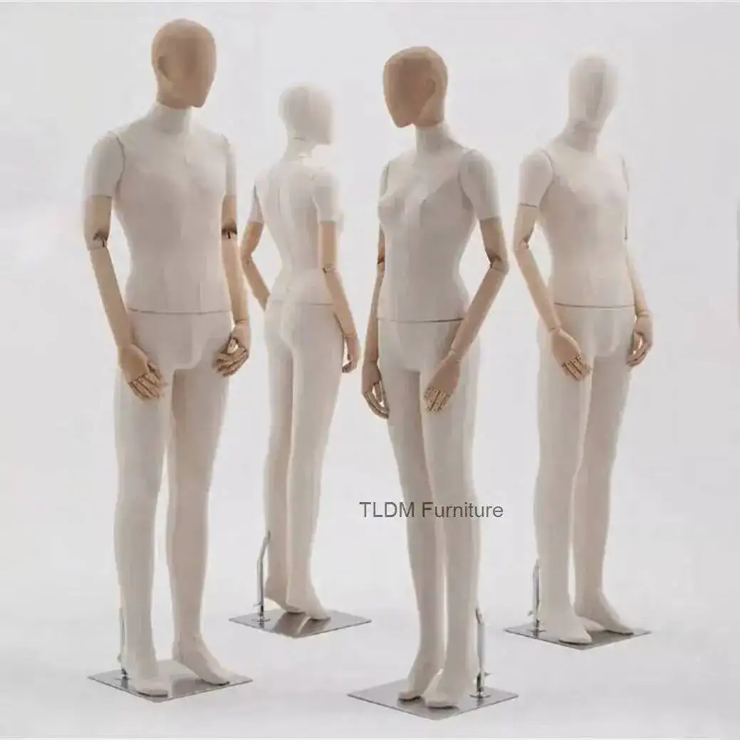 Mannequins Wood Women's Dress Clothing Fake Doll Wedding Prop Full Solid Model Korean Nordic Window Body Male Model Display Rack