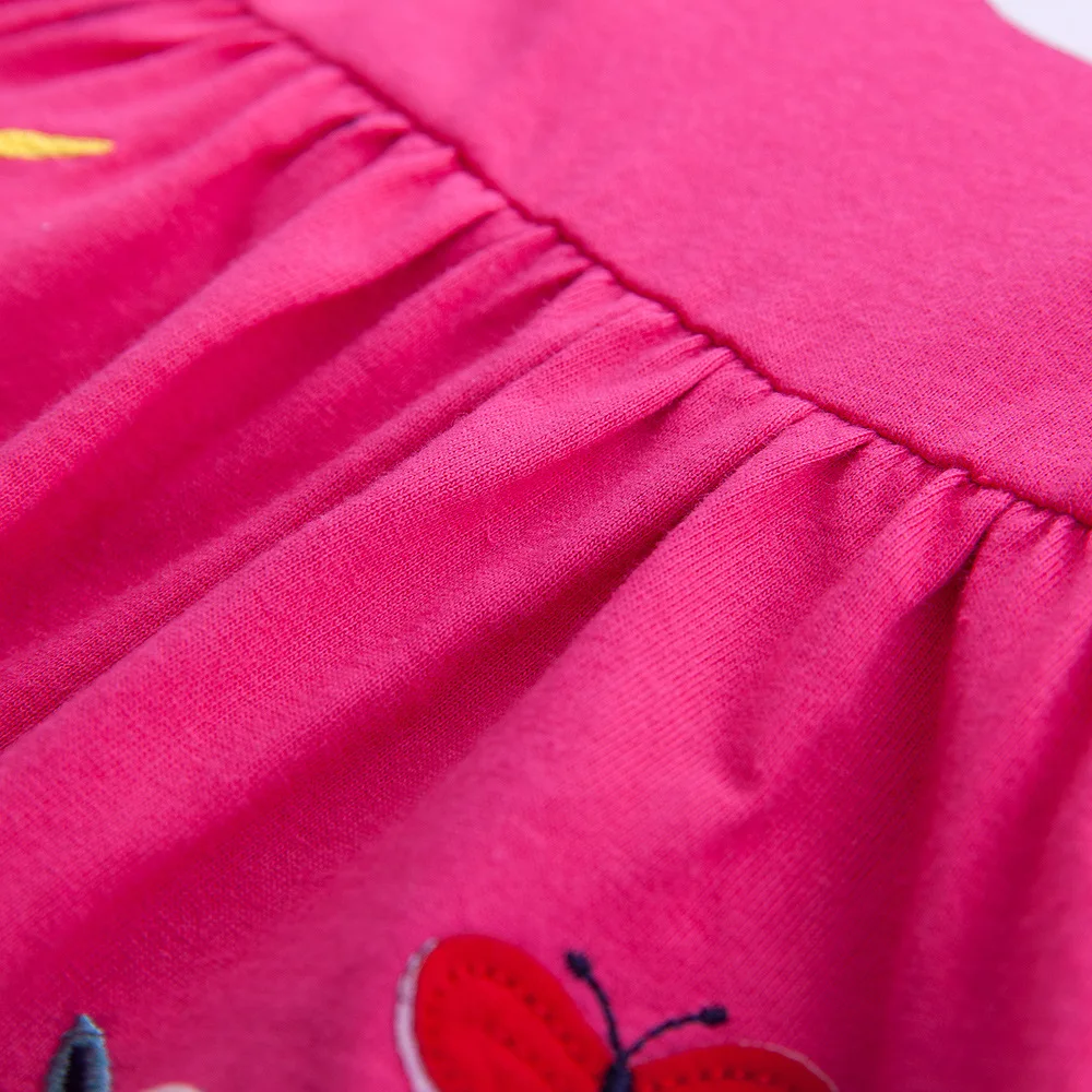 Langärmliges Einhornkleid für Mädchen, Herbststickerei, zwei Taschen, Regenbogenärmel, 81035 – Detail 11