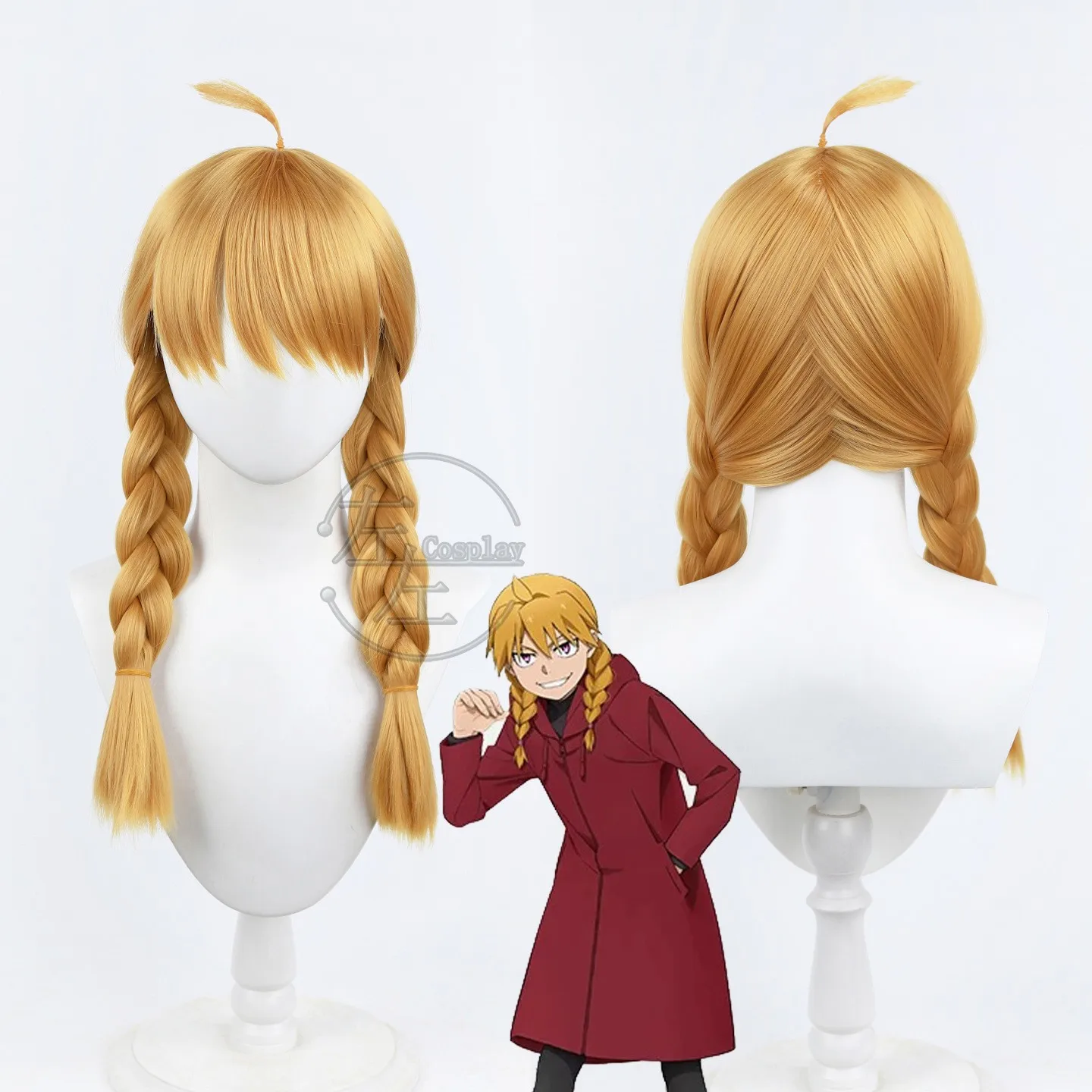 Daemons of the Shadow Realm Gabby Gabu‑chan Cosplay Wig Halloween Carnival Party Props Synthetic Hair 60cm Long Braid Wigs