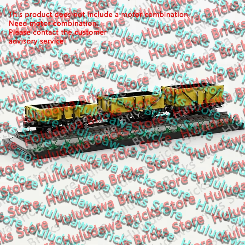 QWERT City Car Model MOC Building Bricks Yellow Open Wooden Wagons Modular Technology Children Holiday Gifts Assemble Toys Suit