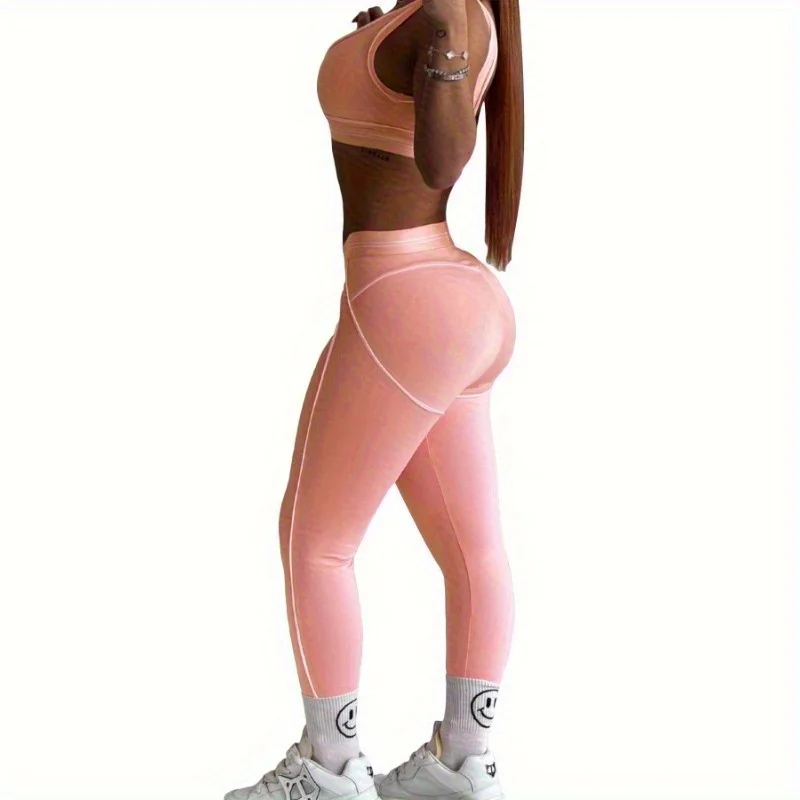 موضة جديدة الرياضة الحمالة السراويل عارضة قطعتين مجموعة الأزياء والاكسسوارات