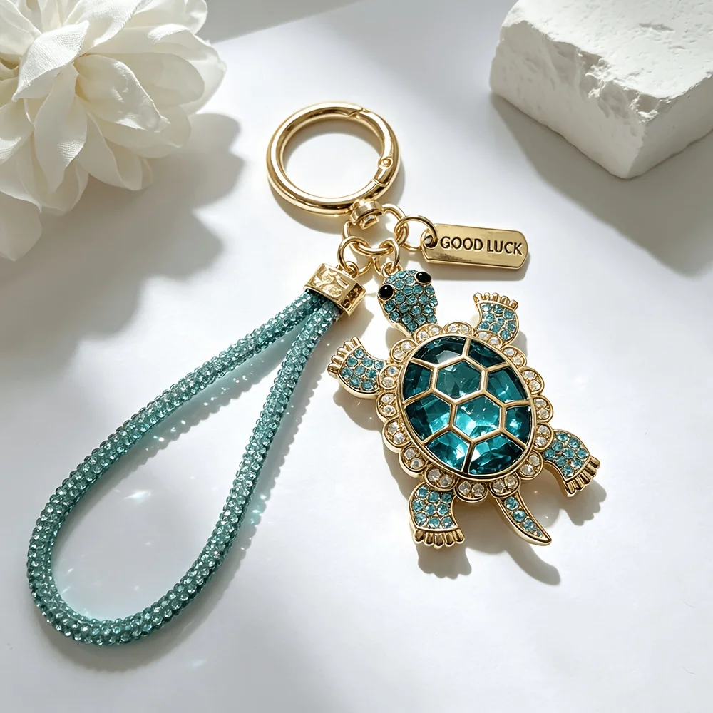1 Piece of Women's Turtle Keychain, Imitation Turtle Key Ring with Imitation Water Brick Strap, Cute Animal Pendant, Suitable for Handbags, Car Keys, Perfect Birthday Gift.