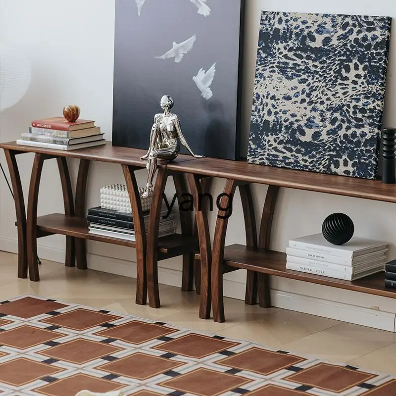 LMM  solid wood long few living room bridge side few sofa side few movable storage porch table