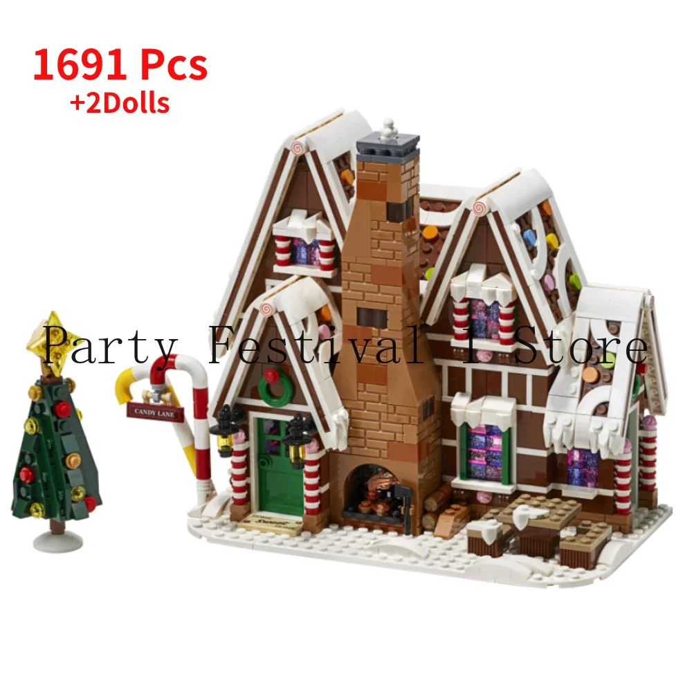 IN stock  DIY10293 Santa Claus Visiting Christmas House Decorations Children\'s Christmas Tree Holiday Gift Set