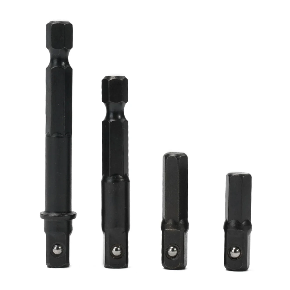 

1/4pcs Socket Adapter 1/4 Inch Shank Drill Bits Extension Rod For Driver Hex Shank To Square Socket Extension