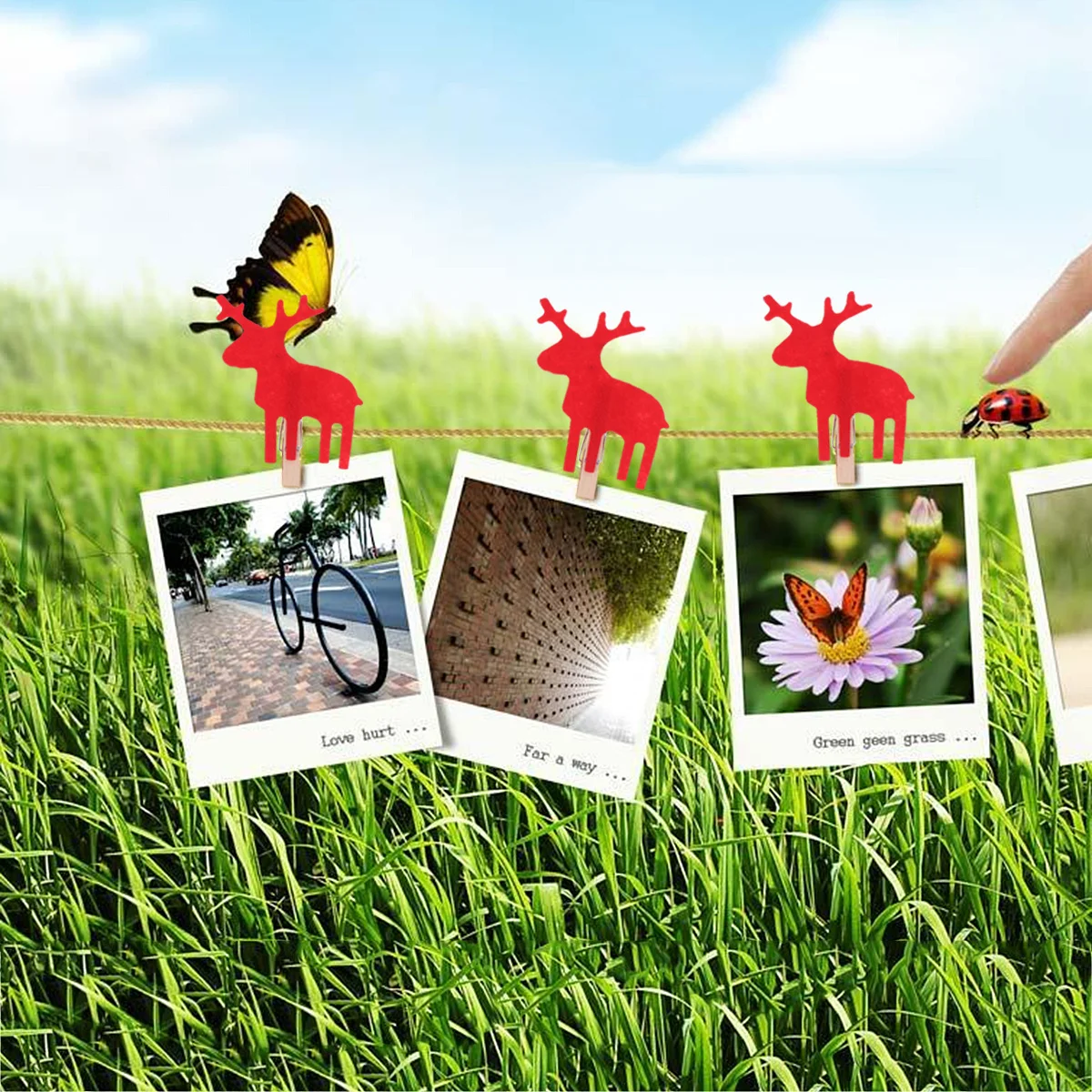 

30Pcs Christmas Reindeer Photo Clips Mini Wooden Clothespins for Craft Projects and Party Decorations Christmas Photo Clips