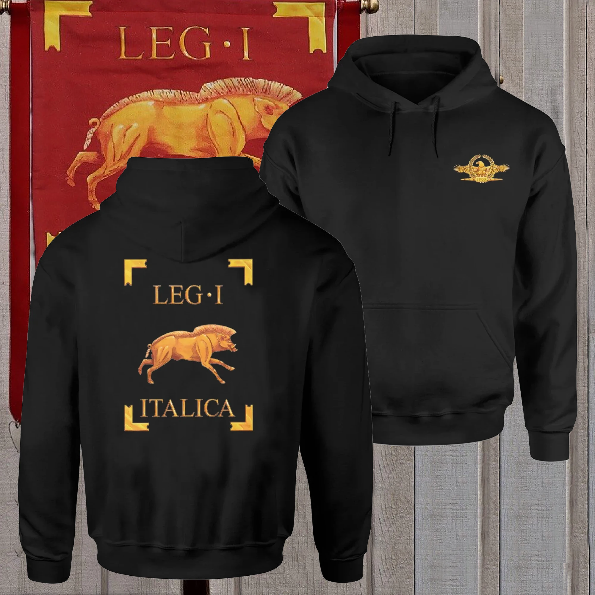 

LEG I Italica Vexillum 1st Roman Legion Boar Symbol пуловер с капюшоном из 100% хлопка удобные повседневные мужские толстовки уличная одежда