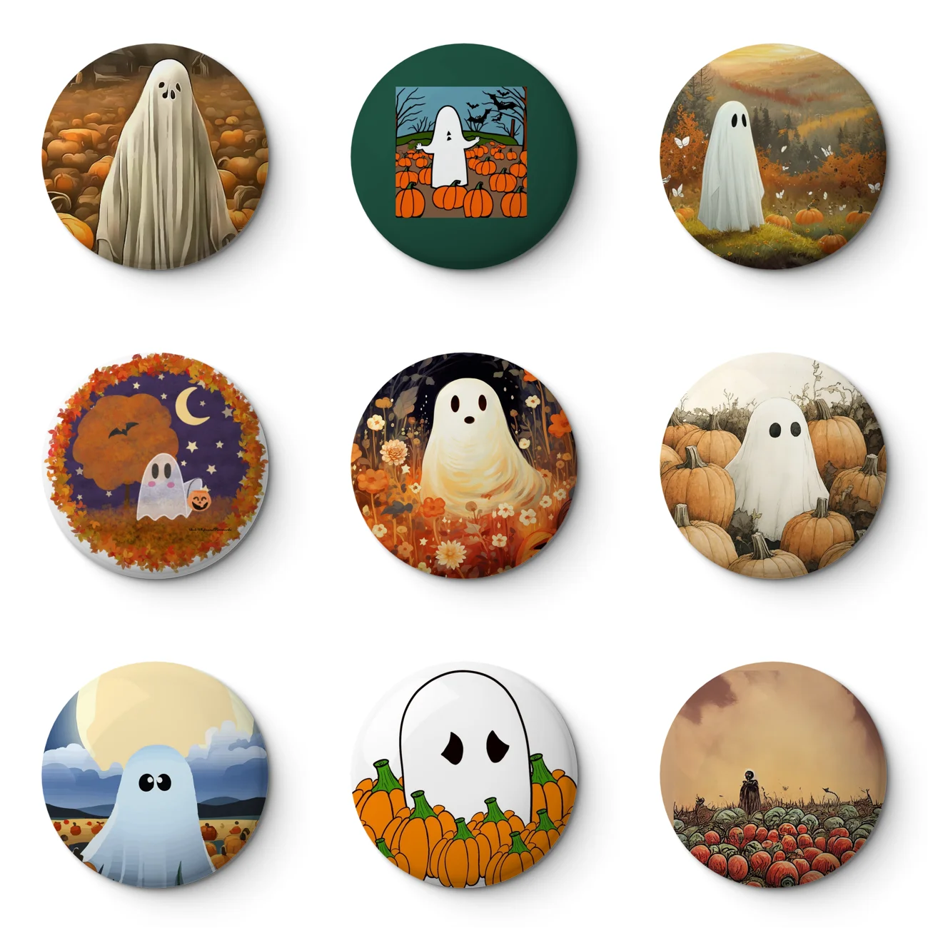 There Is A Ghost In The Pumpkins Patch Again Soft Button Pin Customizable Metal Decor Women Jewelry Gift Cute Funny Hat Lover La