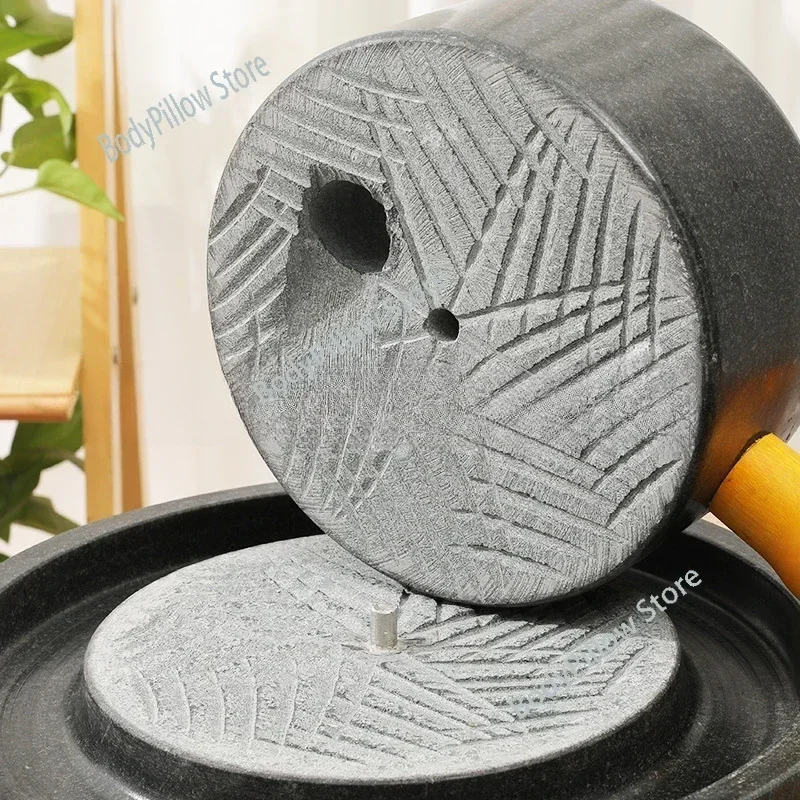 17*27cm Wholesale Sesame Grain Cocoa Wheat Grinder Spice Grinding Crusher Granite Stone Mill