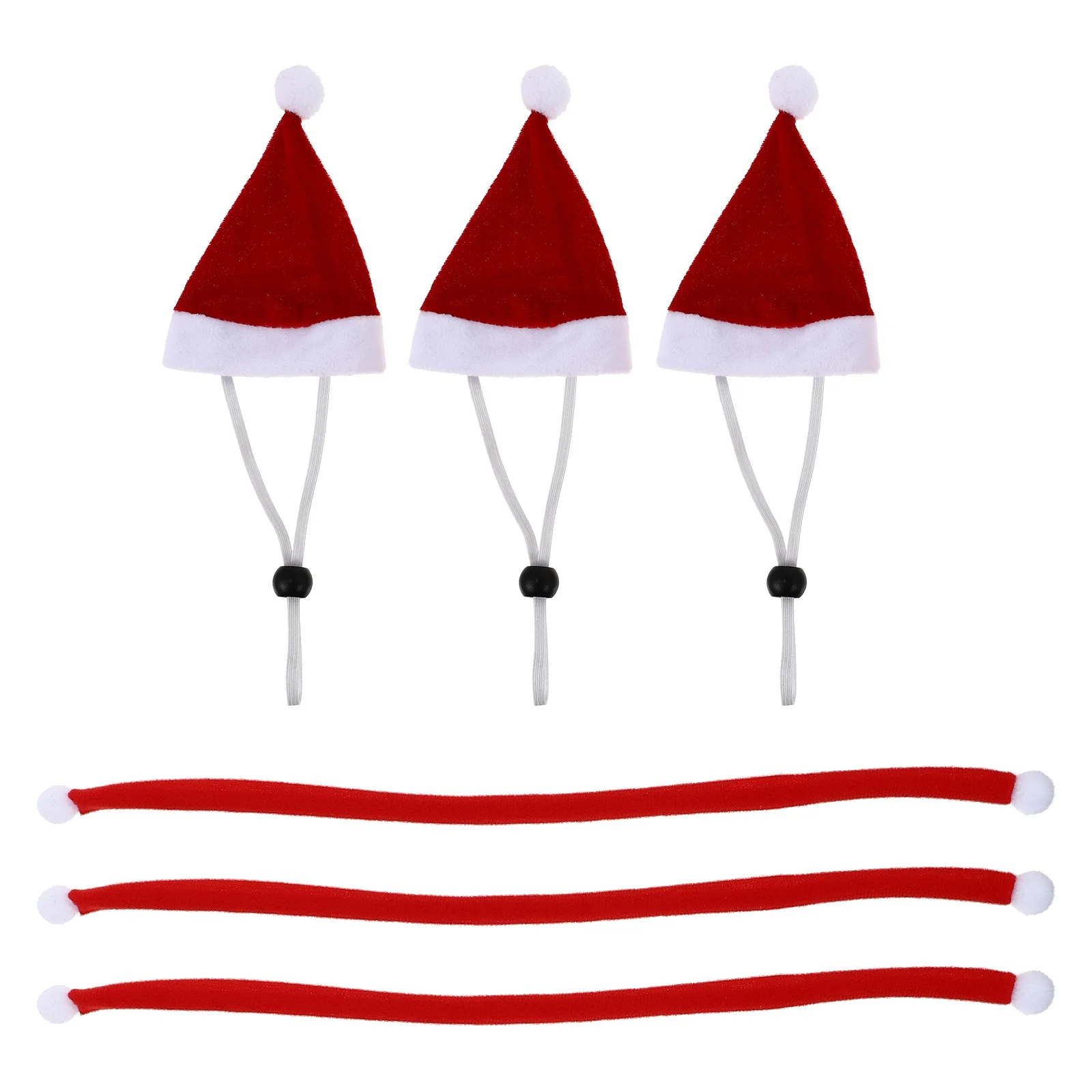 

1Set Christmas Hat Scarf Mini Adjustable Xmas Pet Costume Red Festive Decor Xmas Hat Scarf Pet Christmas Decor