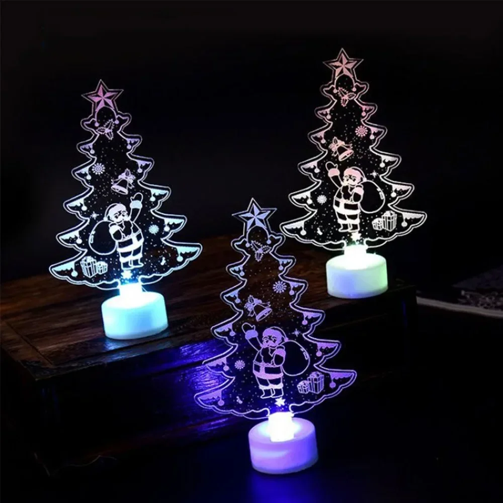 1Pc Christmas Ornaments Colorful LED Decorative Lights Christmas Tree Decorations Party Supplies Christmas Night Lights Gift