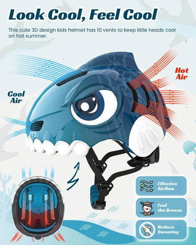 Imagen 2 del producto FUNWICT-casco de bicicleta para niños, protección de seguridad deportiva para niños, conjuntos de rodilleras y coderas, cascos de ciclismo para patinaje sobre ruedas