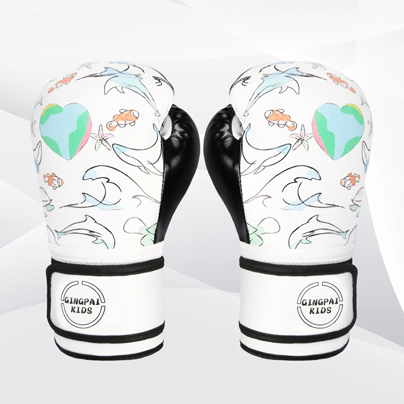 Hot Sale 6oz Kids Children Kickboxing Kick Box Training Punching Sports Fighting Golves Cartoon  Boxing Glove Hand Protector