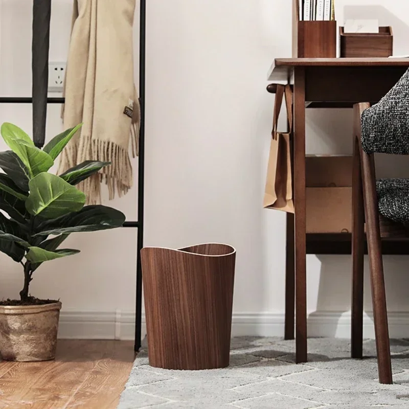 

Creative Storage Wooden Trash Can Home Bucket Garbage Bin Hotel Living Room Office Wastebasket Cans Nordic Recycling Bin