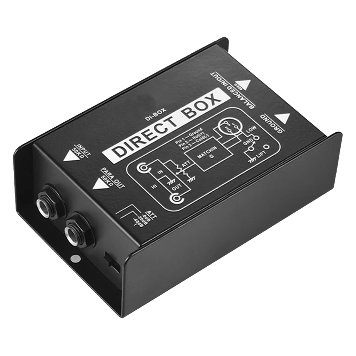 Passive Direct Box Single Channel Passive DI-Box Direct Injection Box Balanced & Unbalance Signal Audio Isolator