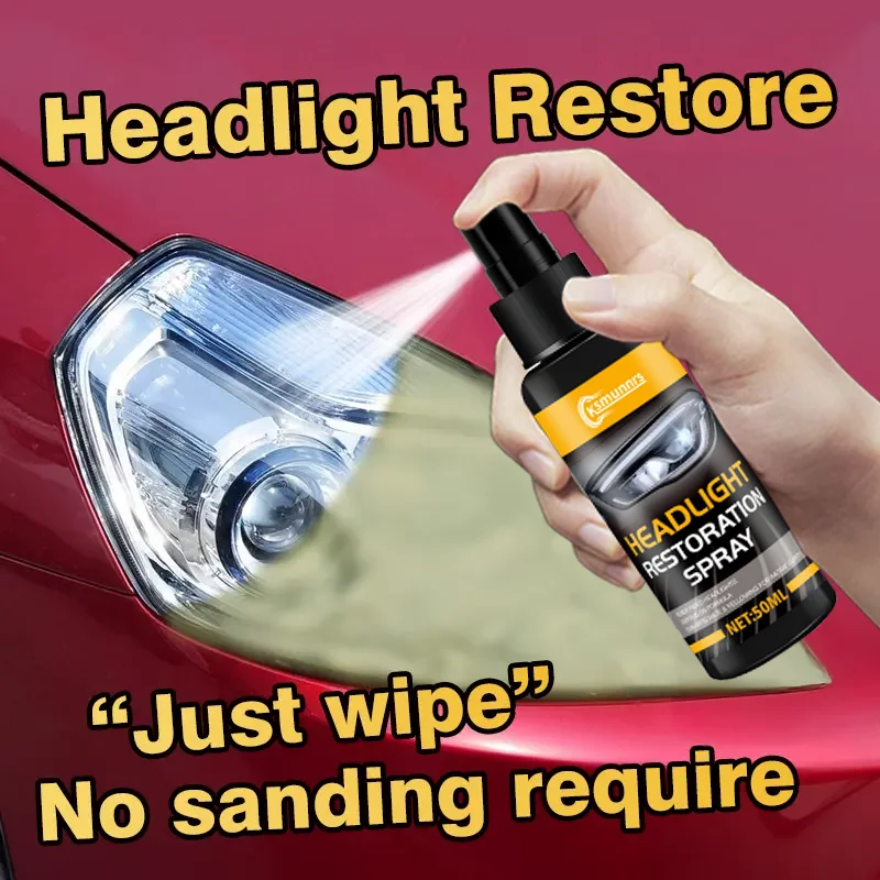 رذاذ ترميم المصباح: لا حاجة إلى صنفرة، يصلح العدسات الغائمة على الفور، ويعيد اللمعان مع طلاء واقي متين