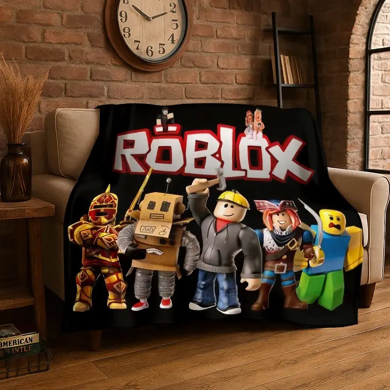 Classic R-Robloxs Games Cartoon Soft Plush Blanket,Flannel Throw Blanket for Living Room Bedroom Bed Sofa Cover Picnic Office