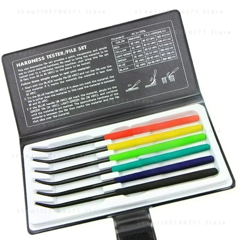 6PCS/Set Hardness Tester File HRC40-65 Handheld Hardness Tester Checker File