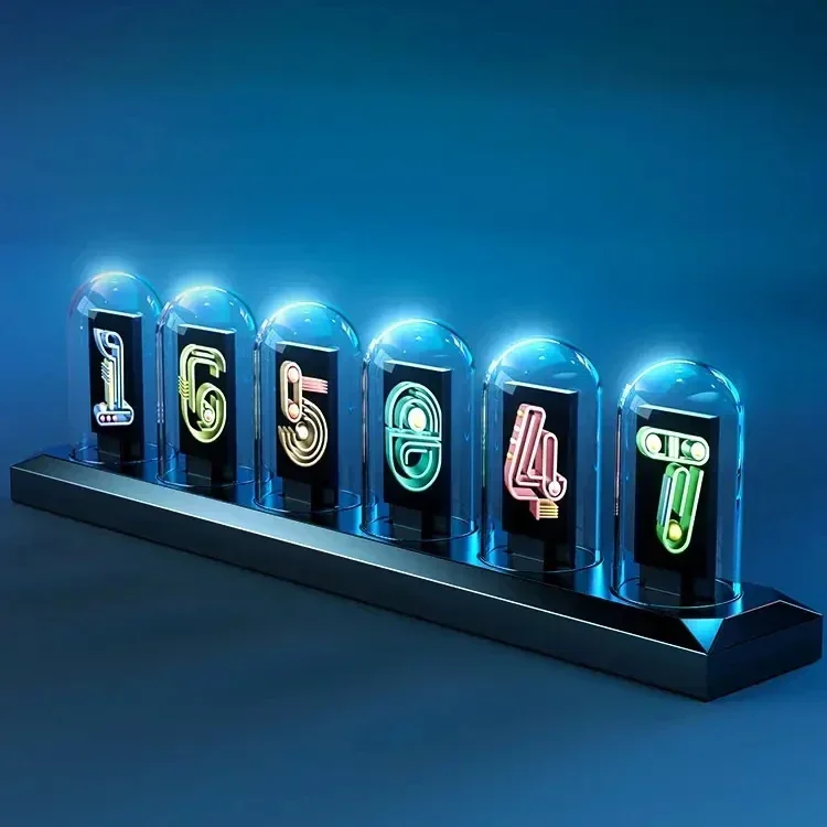 

NEW Ipstube colorful party Diy Clock Kit 4 Digital Tube Multicolor Led Time Digital Nixie Tube glow tube clock with weather stat