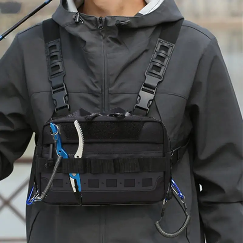 Chest Rig Verstelbare Multifunctionele Front Pack Pouch Waterdichte Grote Capaciteit Visuitrusting Outdoor Sport Tool Voor Mannen