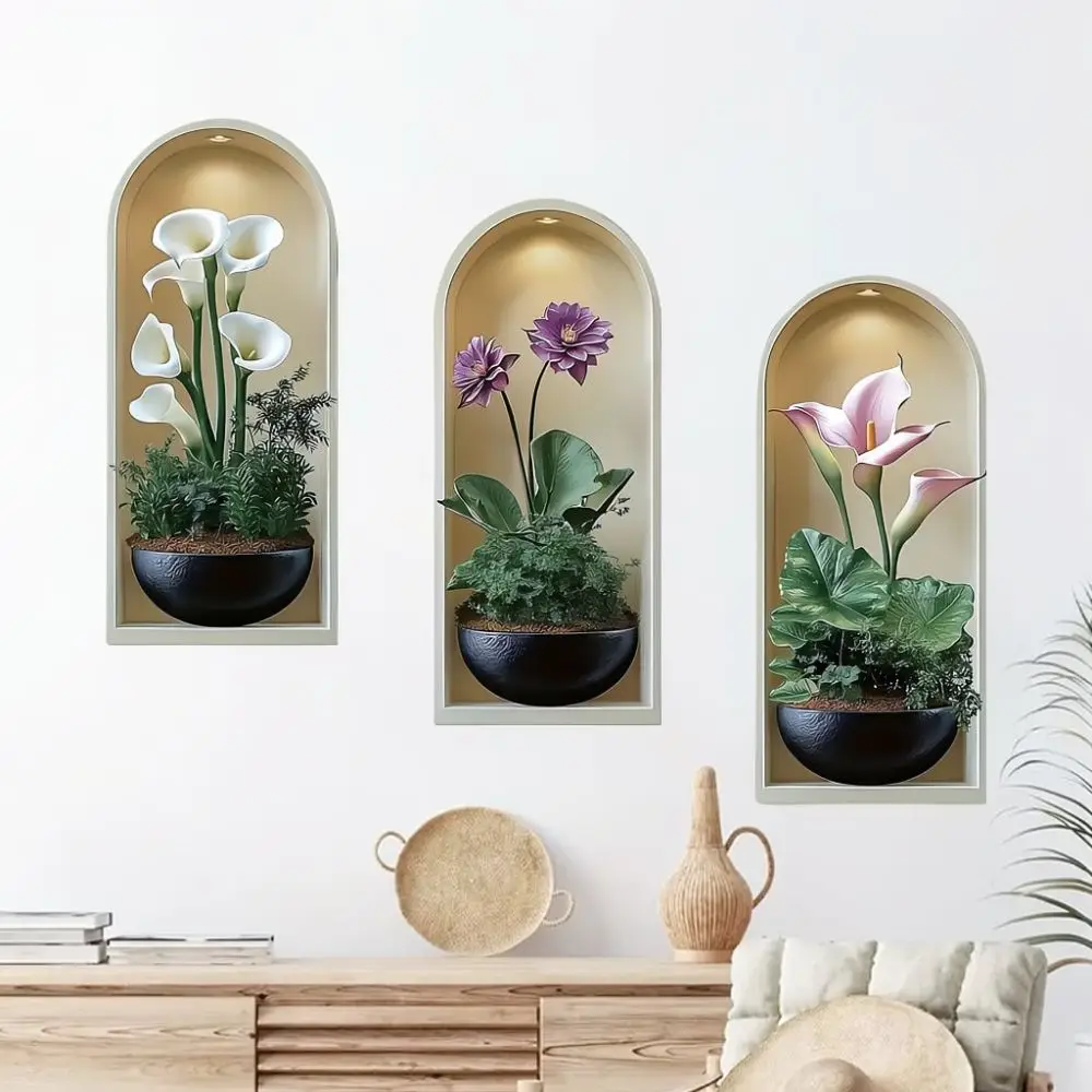 Decorative Green Leaves Wall Stickers PVC Waterproof Removable Decals For Living Room Bedroom Kitchen Home Wall