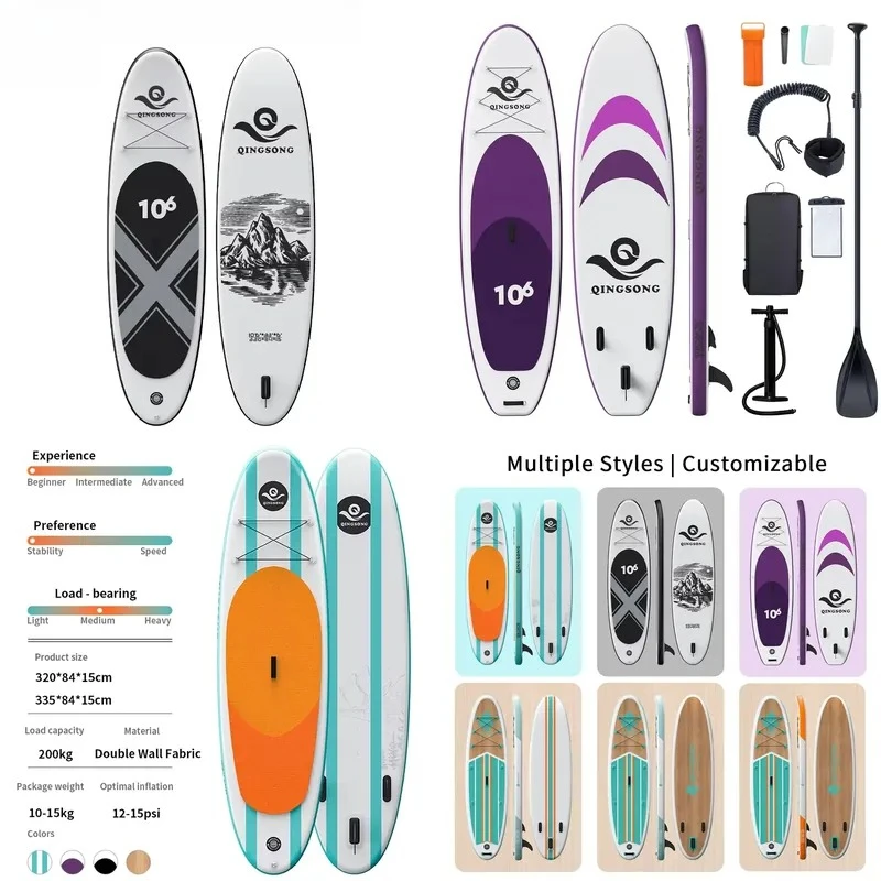 Customized new design inflatable stand-up paddle board SUP, stand-up paddle board accessories with drip stitch material