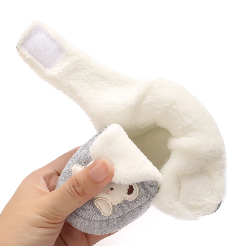 Winter-Baumwollschuhe für Neugeborene 0-1 Jahr Alte Jungen und Mädchen Baby Cartoon Teddybär mit Plüsch Warme Laufstiefel – Detail 14