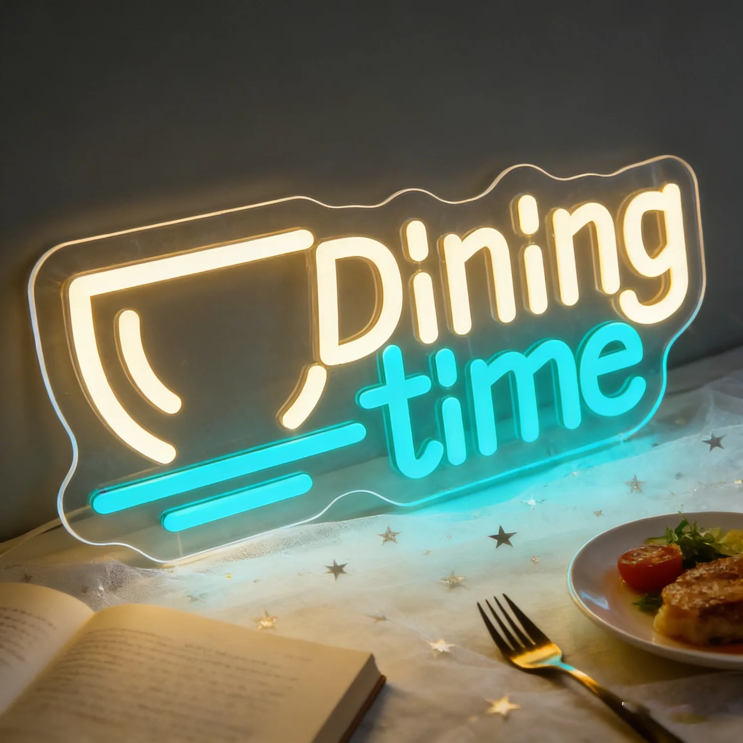 

Светодиодная неоновая вывеска «Время обеда» для ресторана, дома, кухни, декора, создания романтической атмосферы ужина, уютного освещения, настенное искусство, подарок
