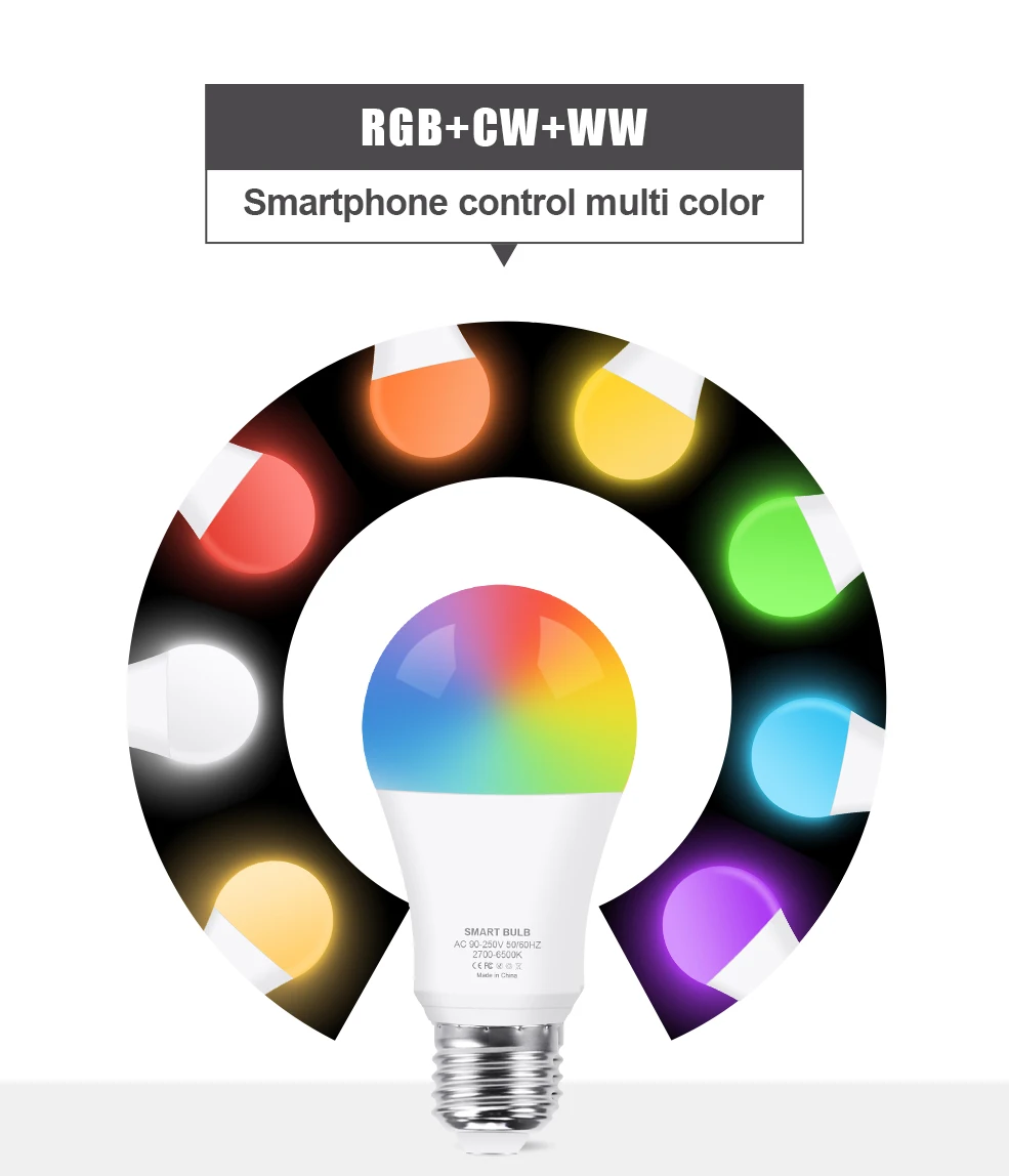 18W 15W Tuya Wifi Smart Home Led Lamp RGB+WW+CW E27 Zigbee 3.0 Led Light bulb Kompatybilny z Alexa Amazon Google Assistant — zdjęcie 4
