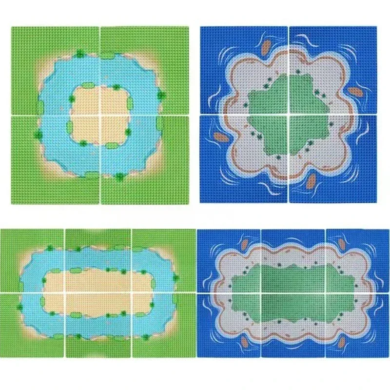 32X32 Punkte Stile Klassische Baustein Grundplatte Stadtansicht Verkehr Straße Figuren Bau Spielzeug Ziegel Kunststoff Grundplatten – Detail 18