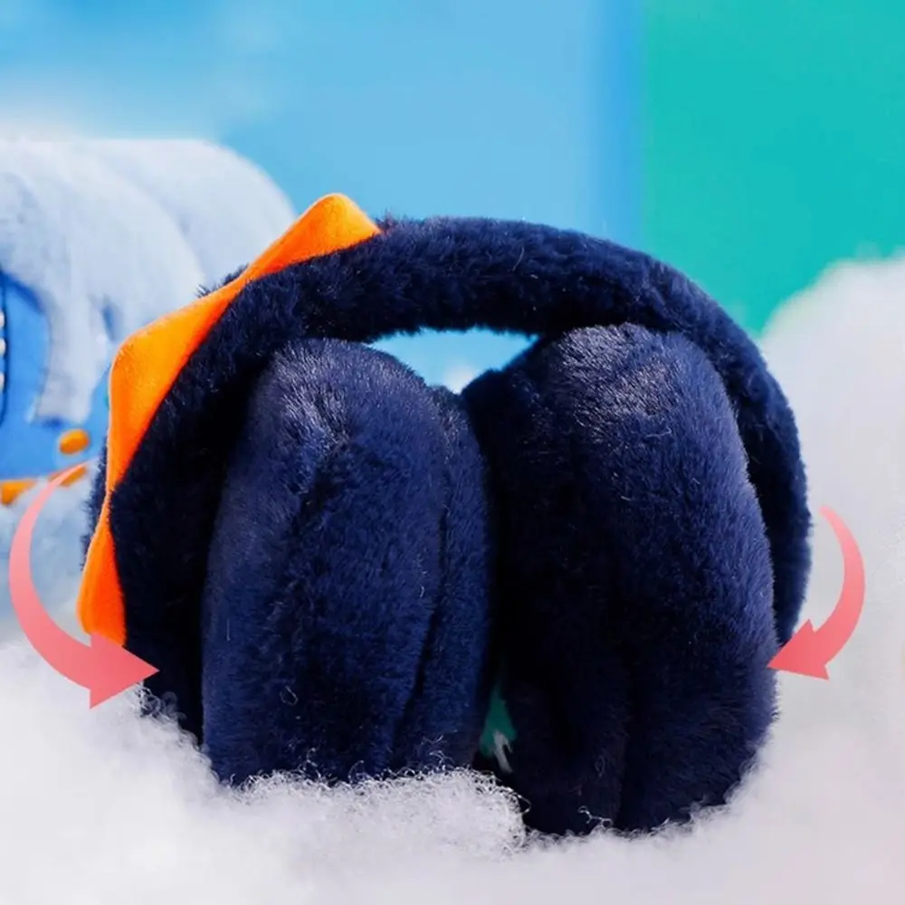 Little Dinosaur Ear Warmer Cartoon Soft Kids Earmuffs Thickened Collapsible Ear Protection Earflap for Children’s Gifts