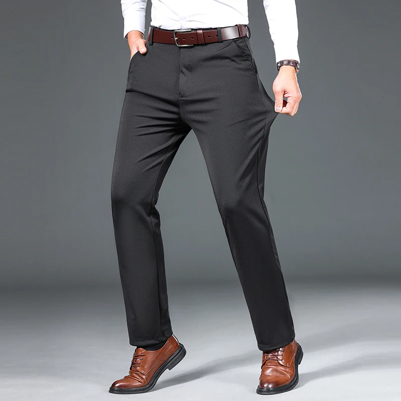 メンズビジネスパンツ,新しい高品質のファッションパンツ,カジュアルスタイル,スリム,伸縮性のあるウエストバンド,ヴィンテージ,ストリートウェア