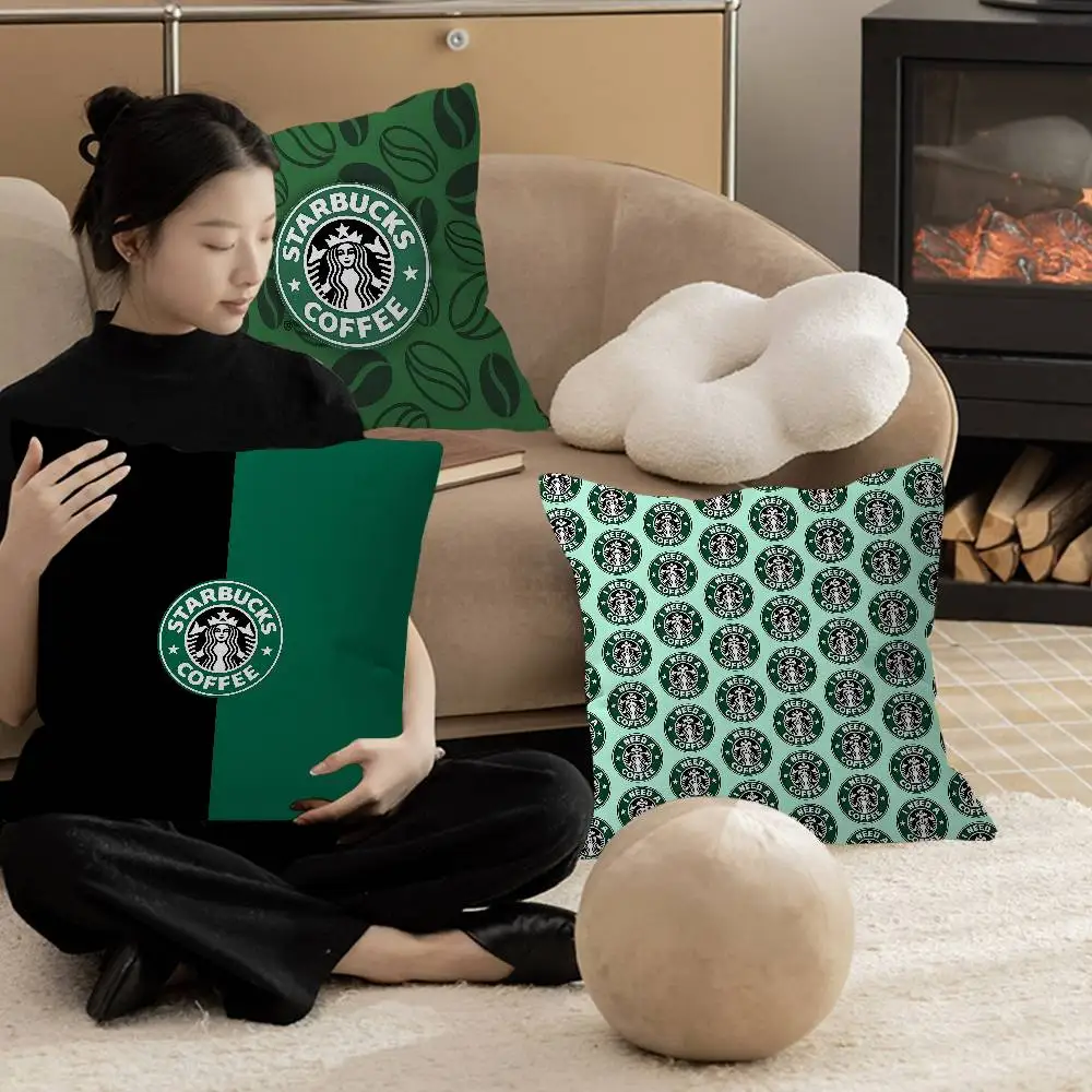 Funda de cojín con diseño de logotipo de Starbucks, diseño de arce, decoración de cosecha de otoño, decoración navideña