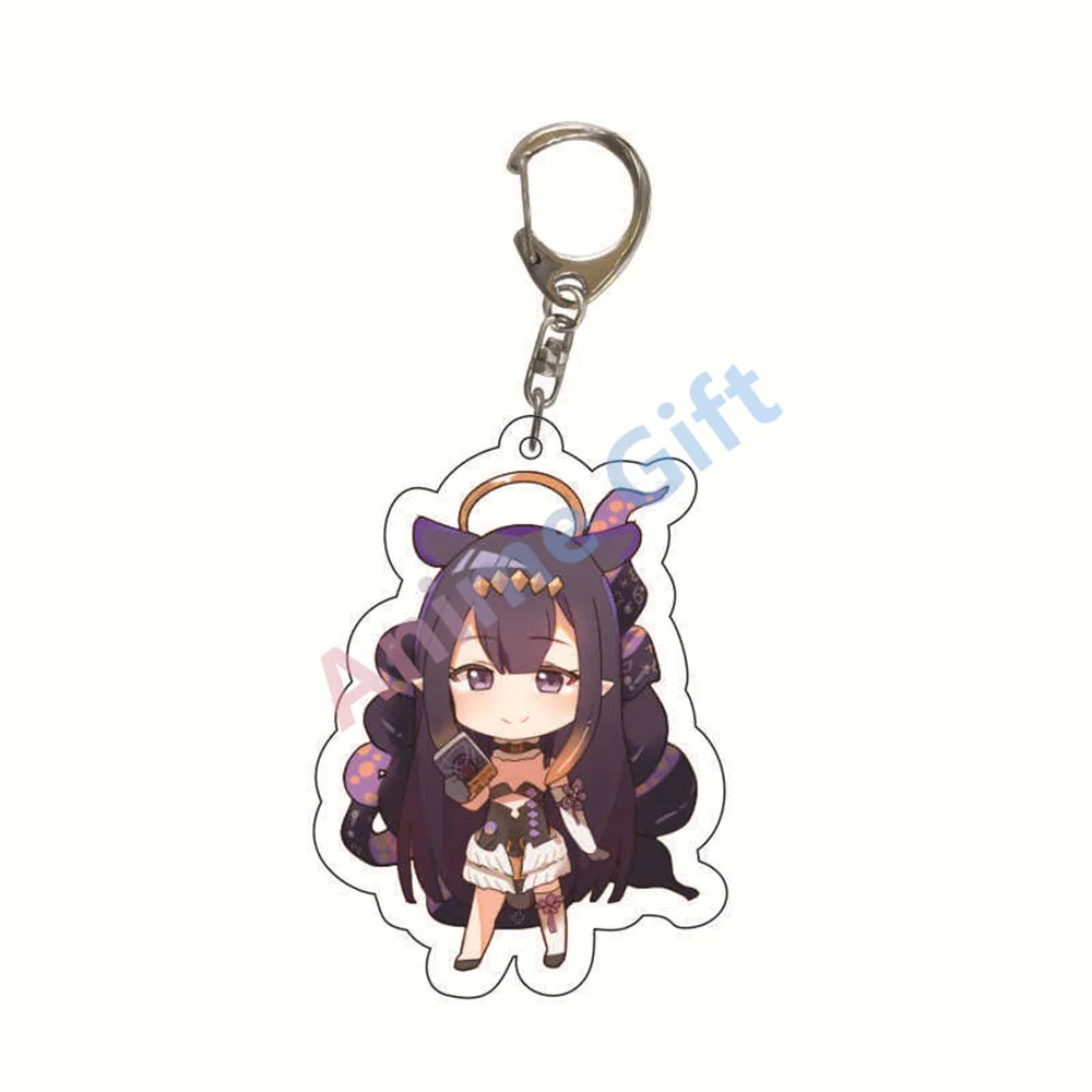 Anime Hololive V Singer Vtuber Youtuber Hakos Baelz Ouro Kronii Ceres Fauna Acrylic Figure Keychain 6cm Bags Pendant  Gift