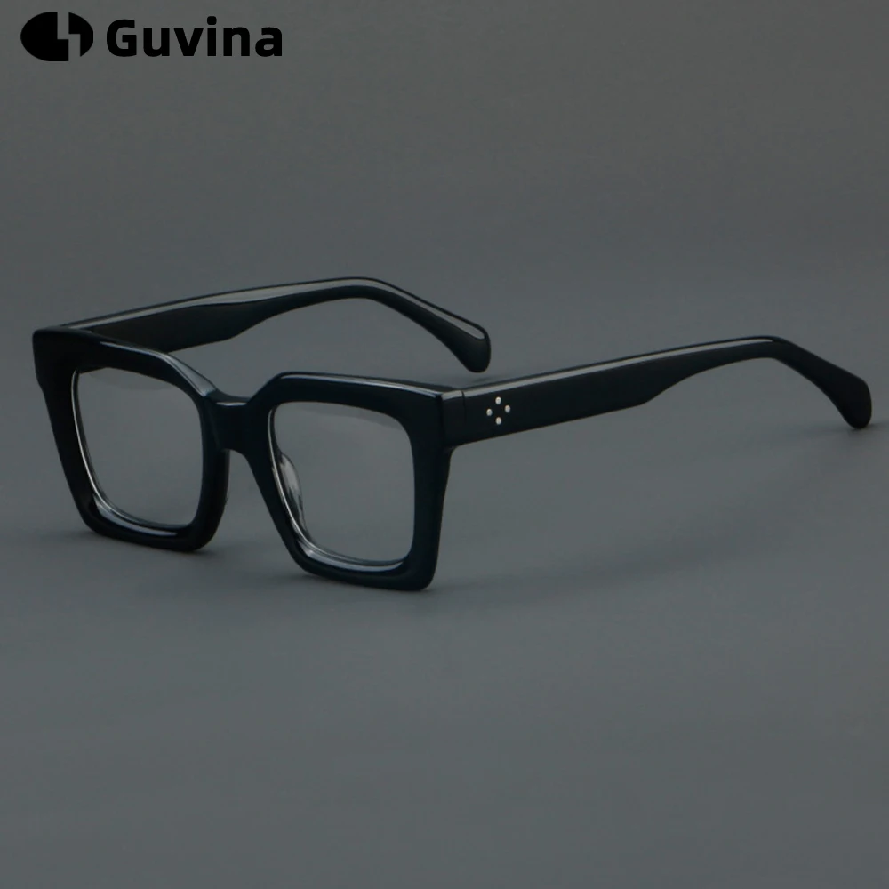 

Oversized Square Acetate Prescription Glasses Frames Women Men Exaggerated Floral Big Frame Retro Square Spectacle Full Frame
