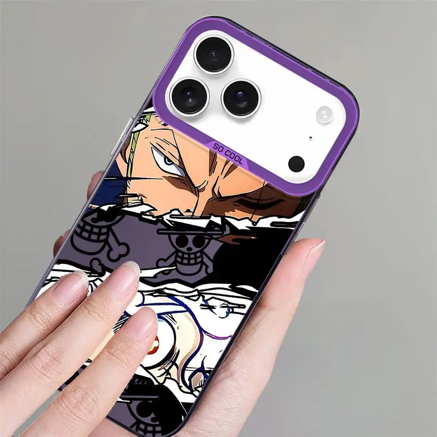 One Piece Luffy Zoro Back Phone Cover Case for iPhone 16 17 Pro Max 17Air 16e 13 XR 15 Plus 14 12 11 XS