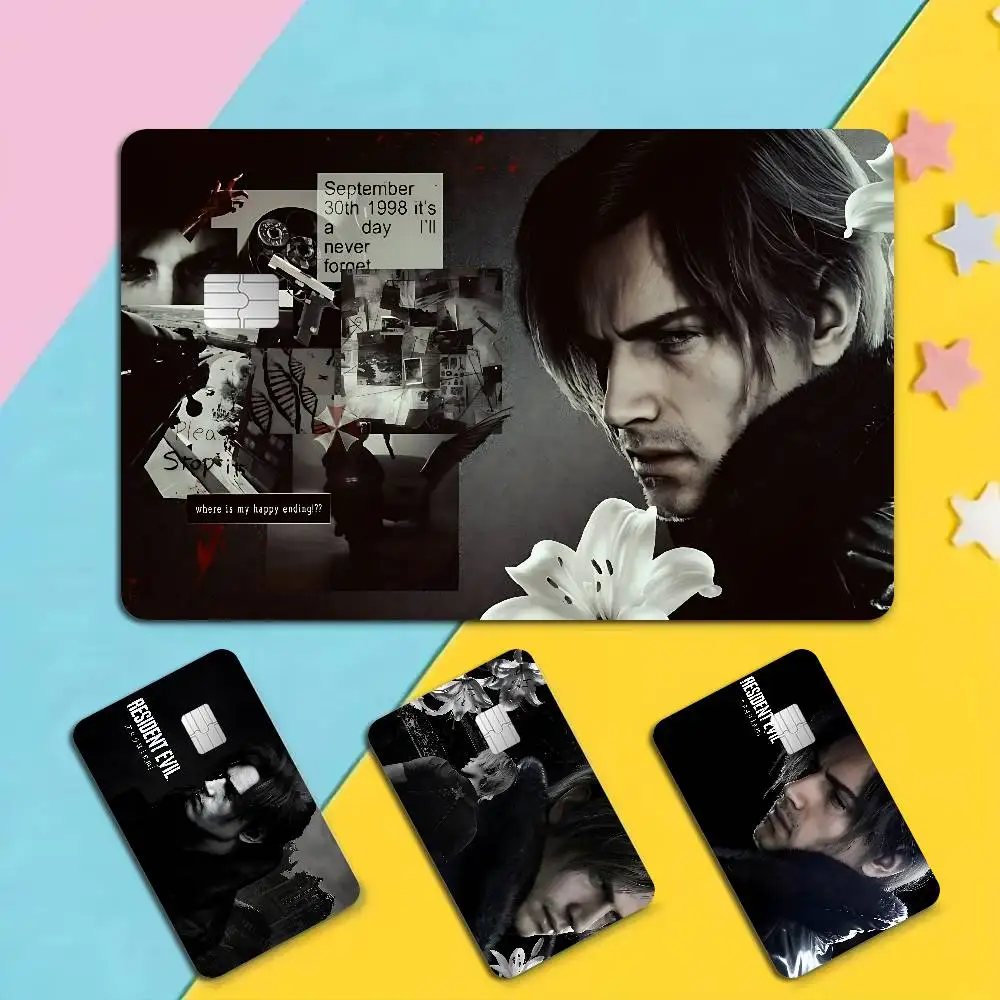 Leon Kennedy Tinplate Anime Spend or Save Funny Shell On Off Ultra Thin No Fade Sticker Skin Cover Film for Debit Credit Card