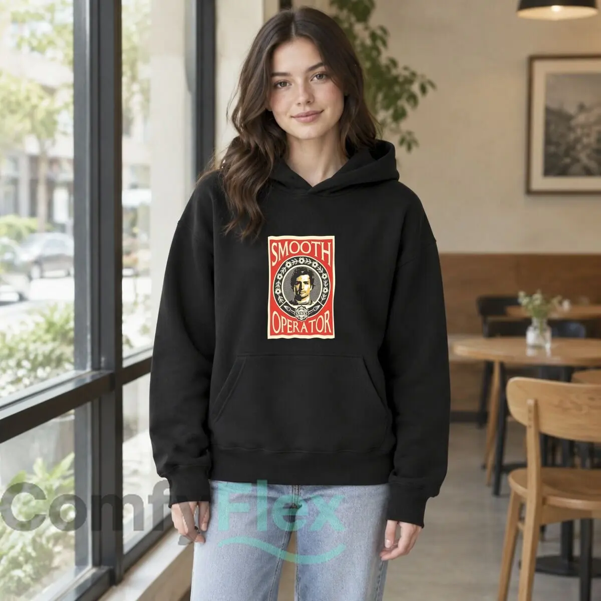 Smooth Operator Portrait 55 Autumn and winter new men's and women's hooded sweatshirts