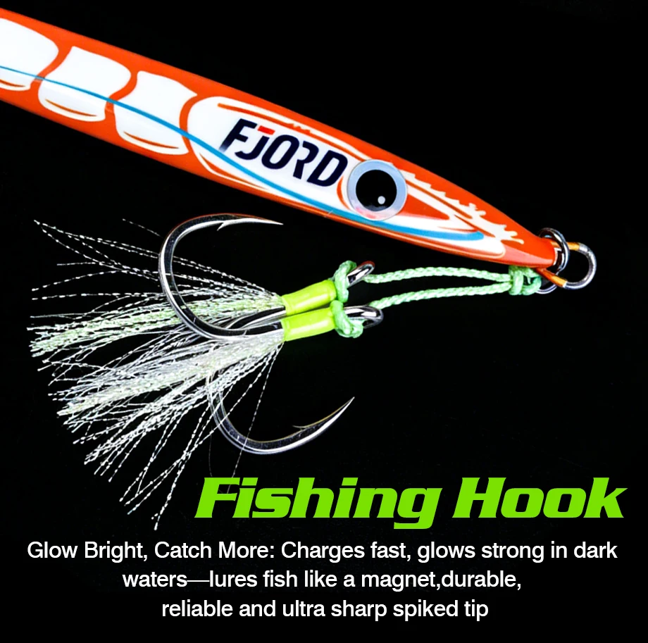 FJORD 150g 200g 250g Metall-Jig Angelköder UV Nachtleuchtend Meeres-Swimbaits Künstliche Köder Jigs Angelausrüstung Angelzubehör – Detail 3