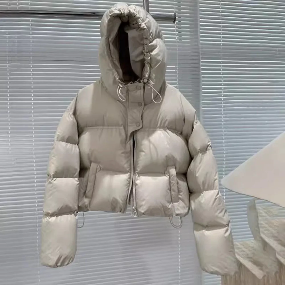 Autumn Winter Casual Parkas Women Fashion Women White Duck Down Jacket with Hood Warm Over Size Thick Short Outwear Female Coat