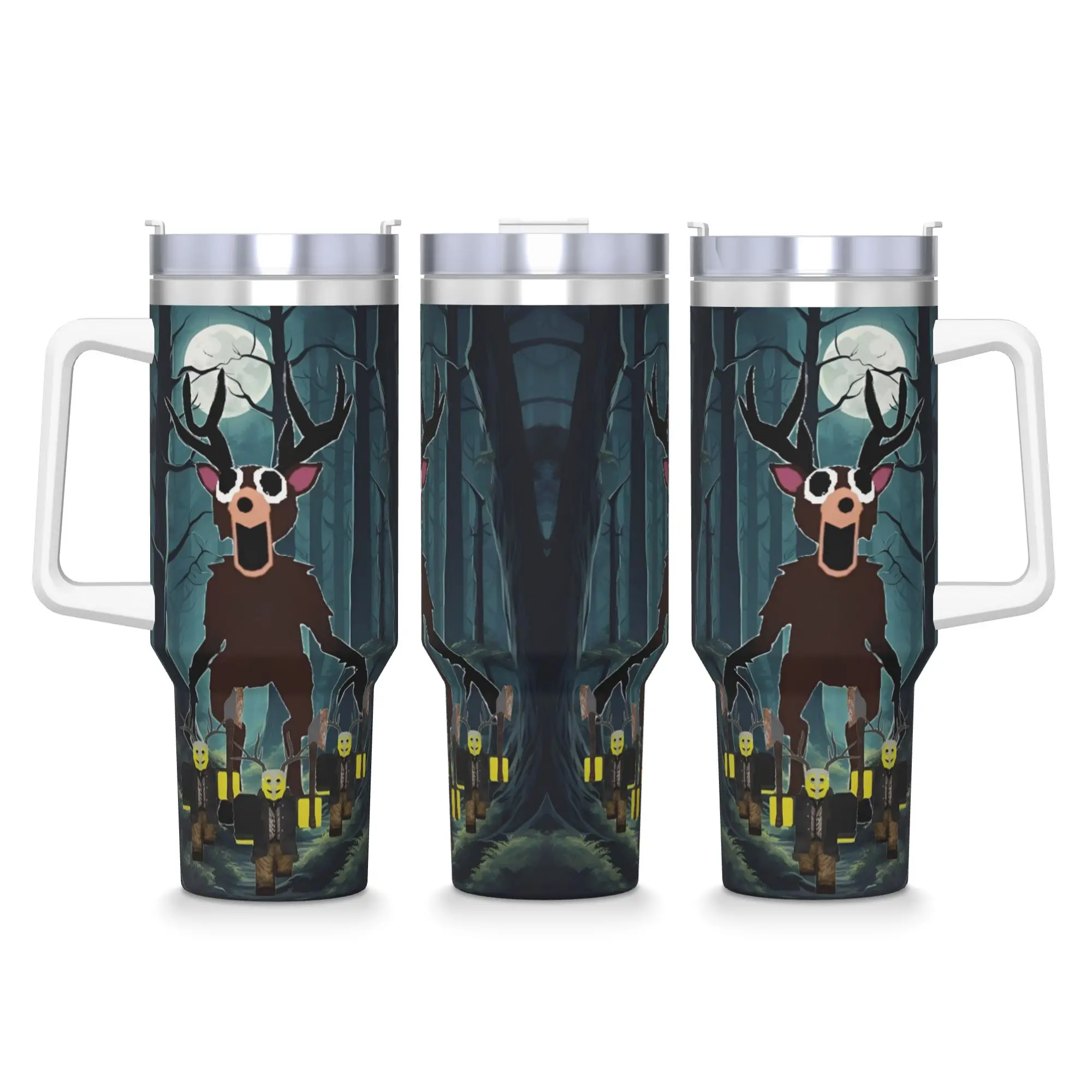 

Stainless Steel Tumbler 99 Nights in the Forest Game Car Mugs With Straws Travel Cold Drink Water Bottle Large Coffee Mug