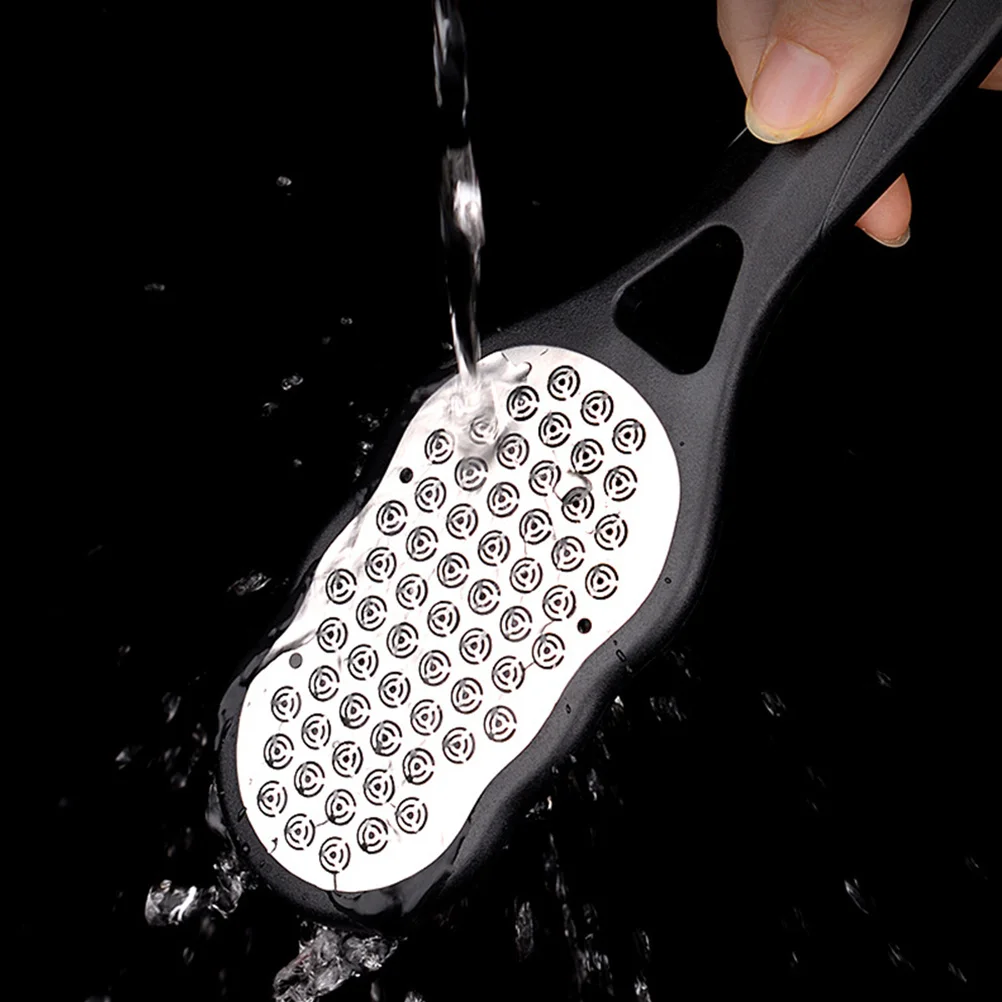 ตะไบสแตนเลส 1 ชิ้น สีดำ สำหรับขจัดหนังด้าน ขัดเท้า ใช้งานหนัก แบบมือถือ ใช้ซ้ำได้ สำหรับขัดผิวเท้า