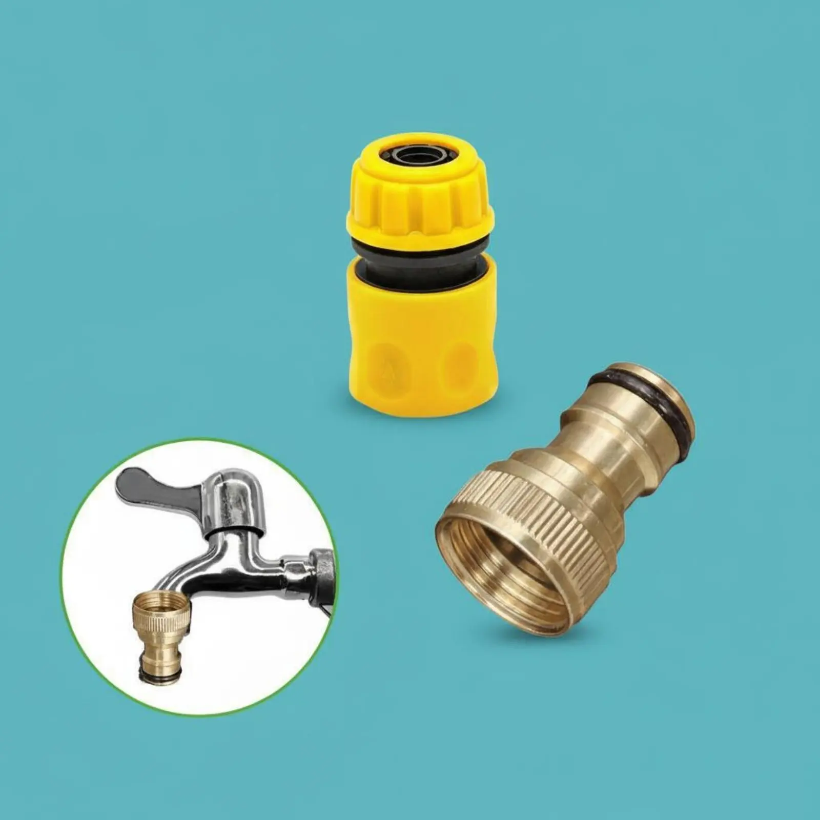 

Соединитель для шланга и крана: герметичный латунный адаптер с резьбой, быстроразъемное соединение, простая установка