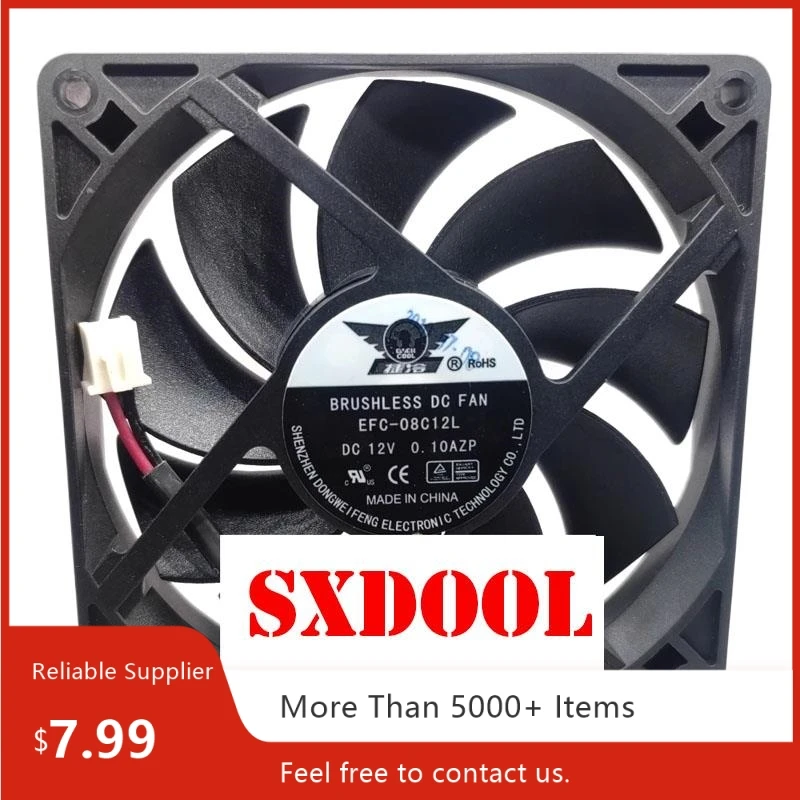 

EFC-08C12L 80x80x15mm DC 12V 0.10A 2-Wire Hydraulic Bearing Cooling Fan