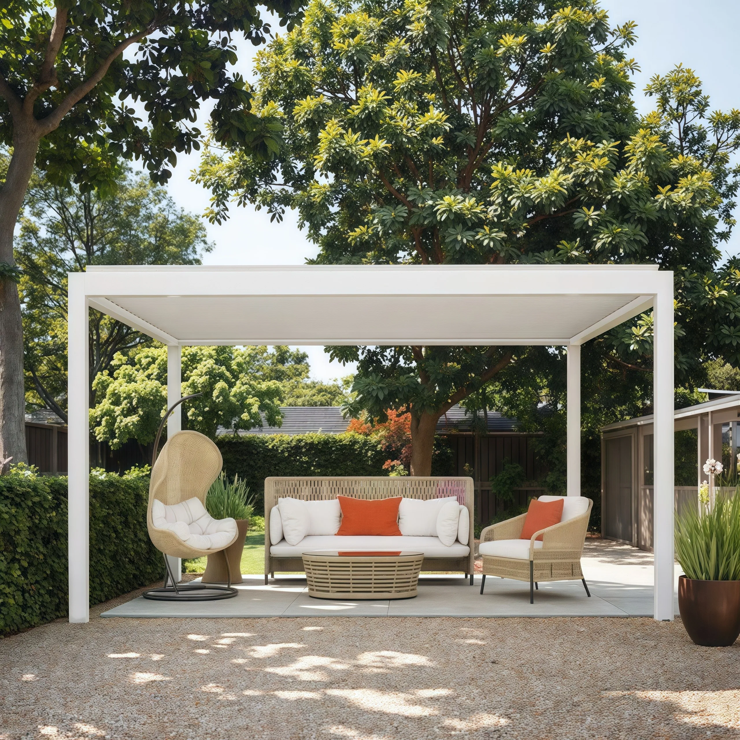 

Standing Aluminum Pergola Gazebo, Stable Frame Pergola For Garden And Pool Side No-Wall Installation