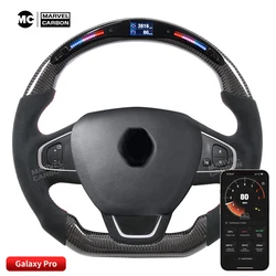 LED Performance Steering Wheel Galaxy Pro Display Compatible for Renault 100% Real Carbon Fiber Alcantara Leather