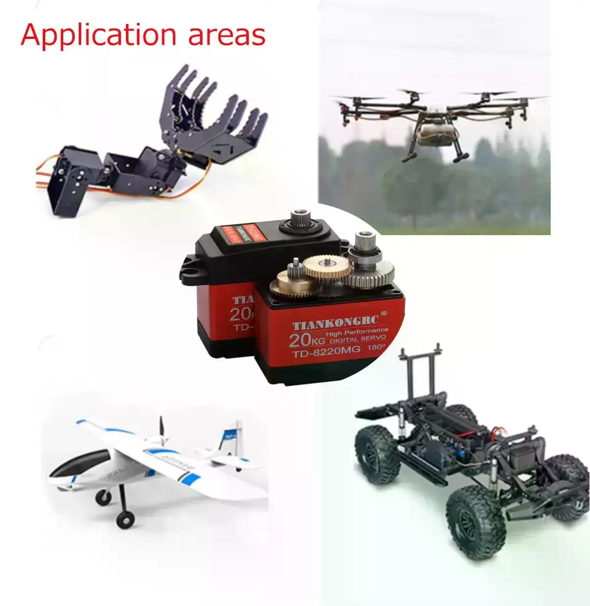20kg Digital Servo High Torque Metal Gear 180/270/360 degree for RC Car Crawler Boat Robot Arduino DIY Steering Gear Motor